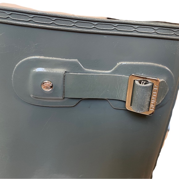 Hunter Original Tall Gloss Size US8 Gull Grey Graphite Rain Boots Waterproof - Picture 9 of 15